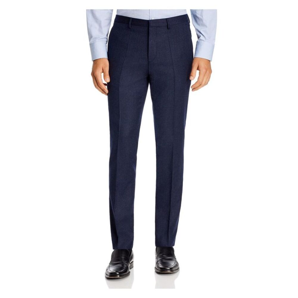 HUGO Mens Navy Flat Front Lined Extra Slim Fit Suit Separate 34R